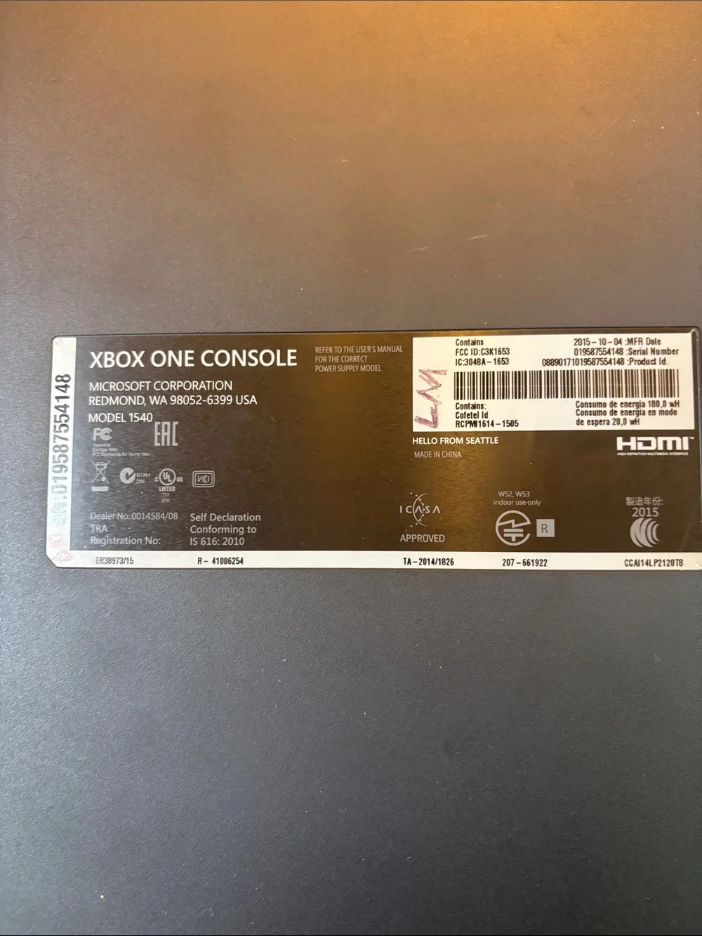 XBOX ONE 500GB/GO CONSOLE BUNDLE WITH BLACK WIRELESS CONTROLLER & POWER CABLE